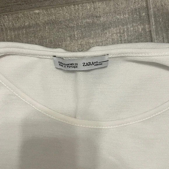 Zara Classic White Top USA M Blouse Feminine flowy Office Casual Classy modest - Picture 2 of 8